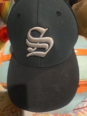 Pacifica Black Hat with Red Logo Interior Detail